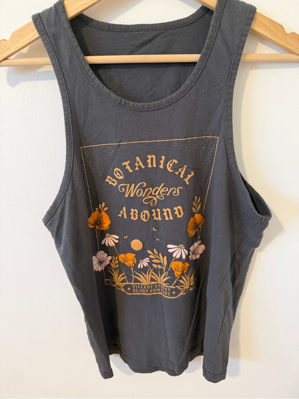 Women’s Charcoal Graphic Tank Top - Botanical Wonders